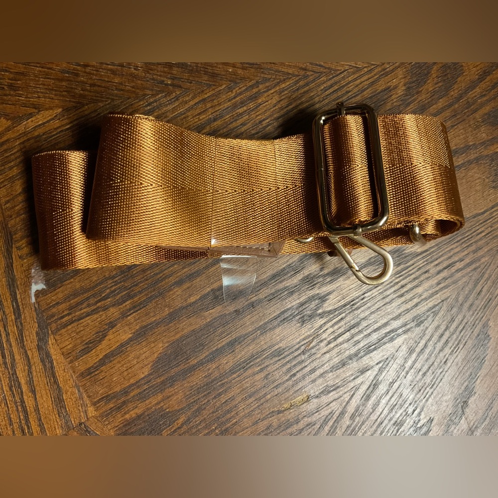 Wide Gold Belt with Buckle